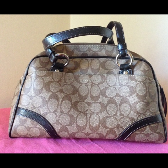 Coach brown signature bowler satchel shoulder bag purse Y2K - Picture 2 of 4